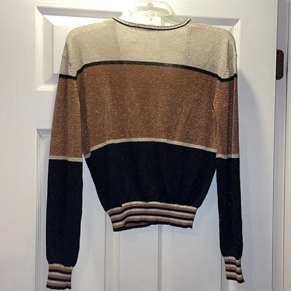 Free People Rose Gold Dust Plunging V sweater